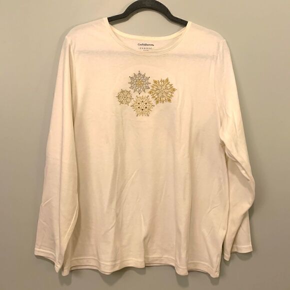 Croft&Barrow Snowflake Tee   - Picture 1 of 6